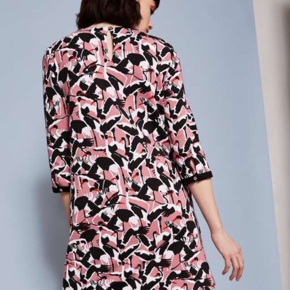 TED BAKER crane print jersey shift dress - Picture 3 of 8